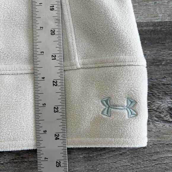 Under Armour Jacket Performance Fleece White Womens S 1/4 Zip Mock Neck Pullover - Picture 7 of 9